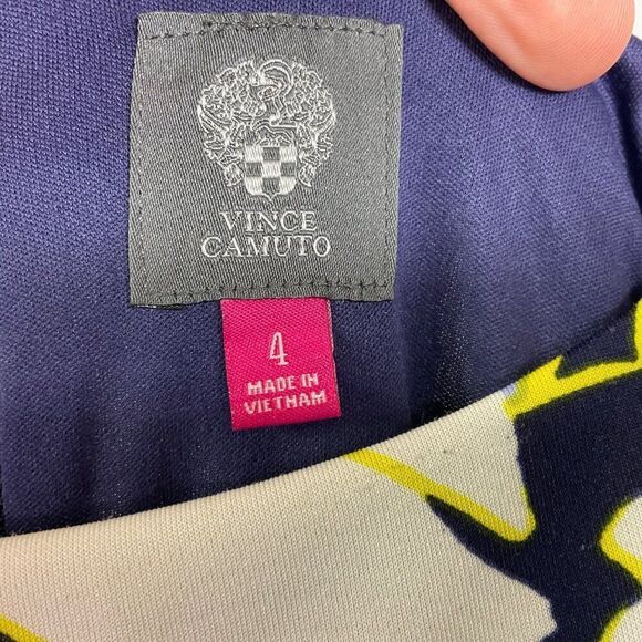 Vince Camuto Floral Print Cap Sleeve Sheath Dress Size 4, Blue/Ivory/Yellow - Picture 10 of 11